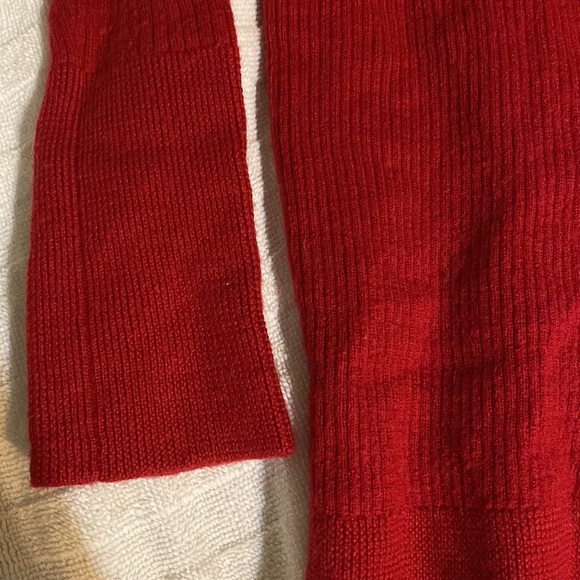 Red 100% Merino Wool button up cardigan sweater size M Max Studio - Picture 4 of 7